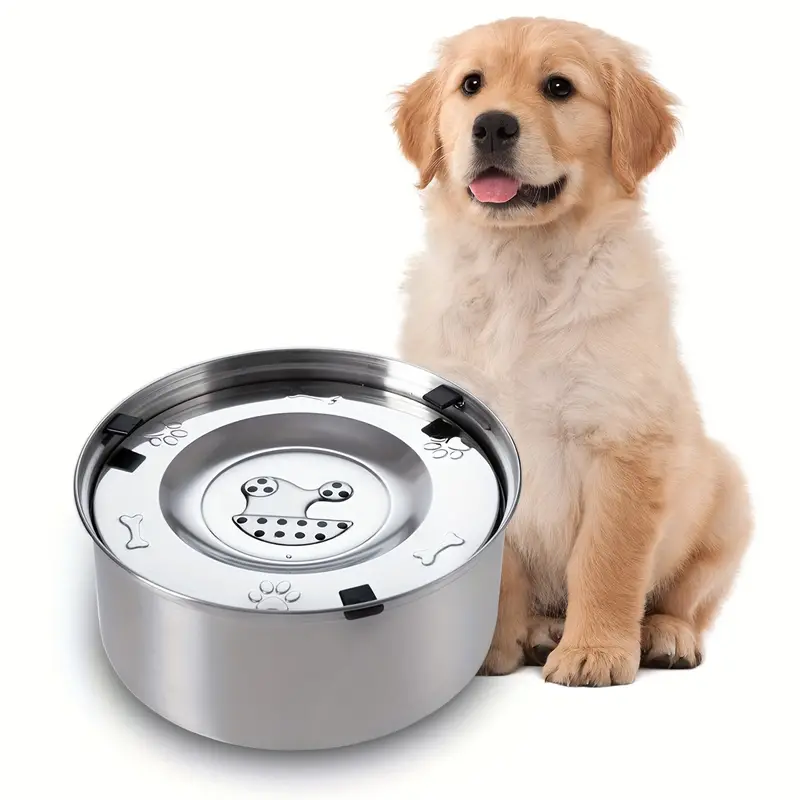 Stainless Steel Dog Floating Bowl No Spill Anti splash Dog - Temu