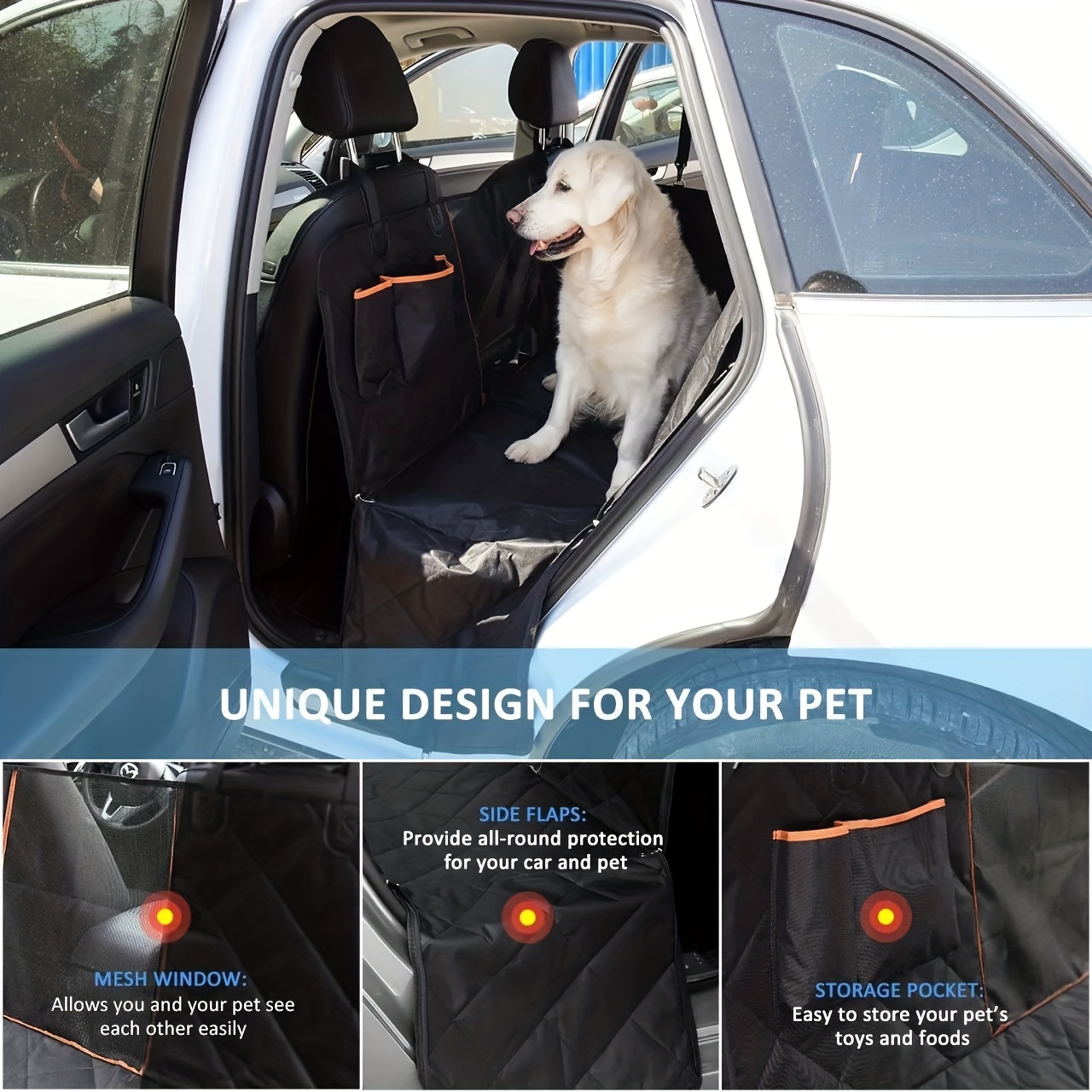 Keep Your Car Clean & Safe: Waterproof Pet Car Seat Cover With Mesh Window  - Temu