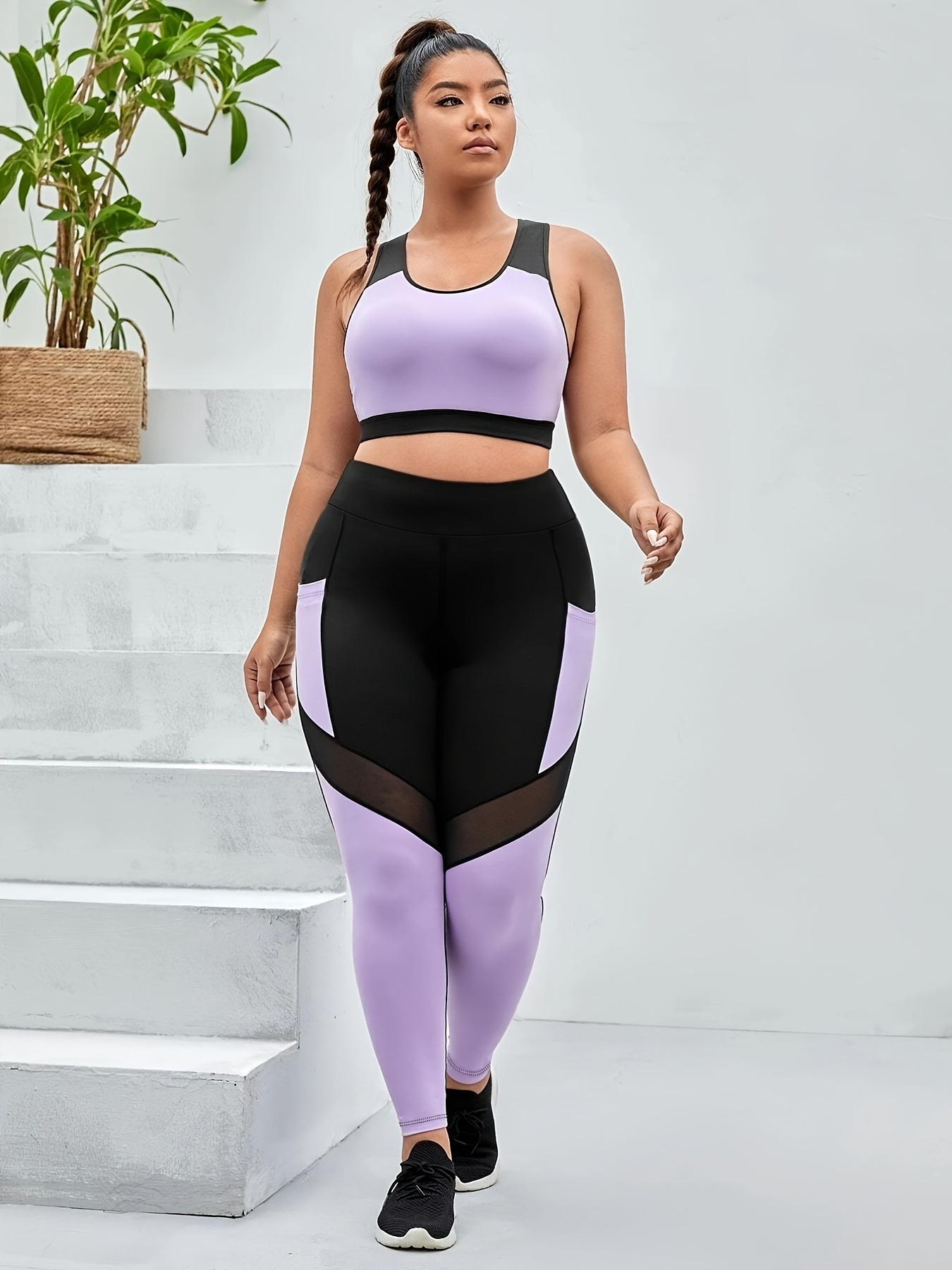 newest yoga 2 piece outfits plus