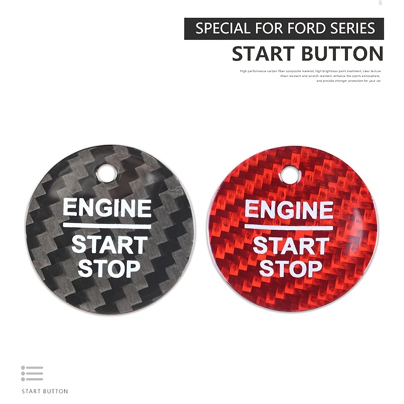 1 Artikel für Ford Auto Motor Start Stopp Knopf Abdeckung Push Start Knopf  Abdeckung Zündung Dekoration Schutzabdeckung Universal Knopf