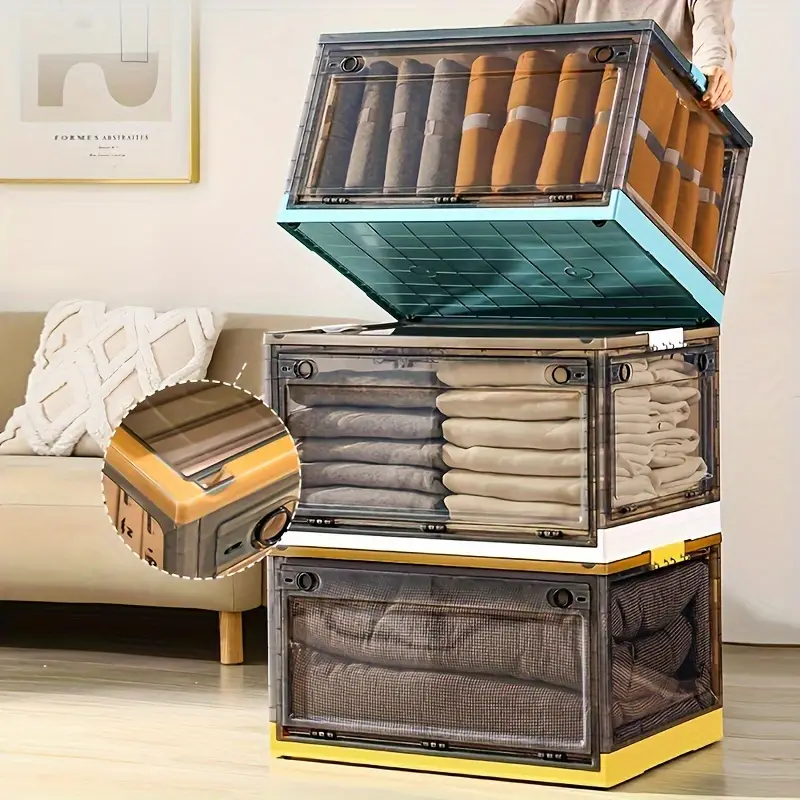 Foldable Storage Box Wardrobe Storage Box Large Capacity - Temu