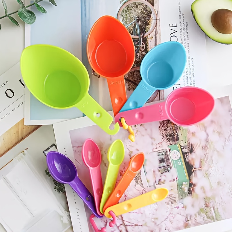 9pcs Measuring Cups And Spoons Set, Plastic Measure Cups With