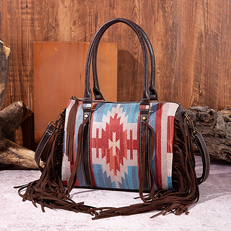 Boho Sling Bag - Geometric Brown – Woven Art & Beyond LLC