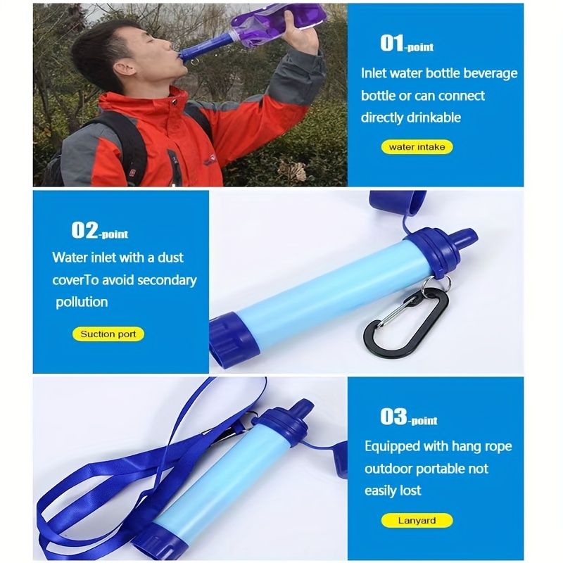 Pocket Purifying Water Filter - For Travel, Camping, Survival