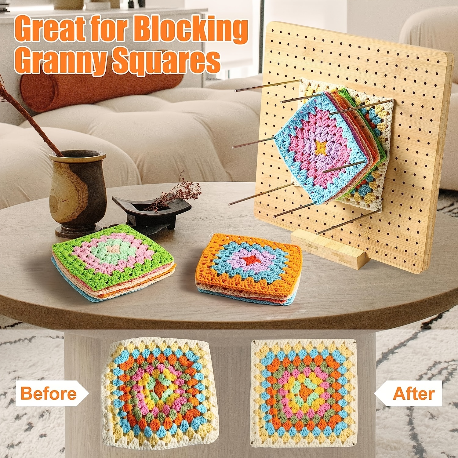 20pcs Crochet Blocking Board With Pins Wood Crochet Blocking