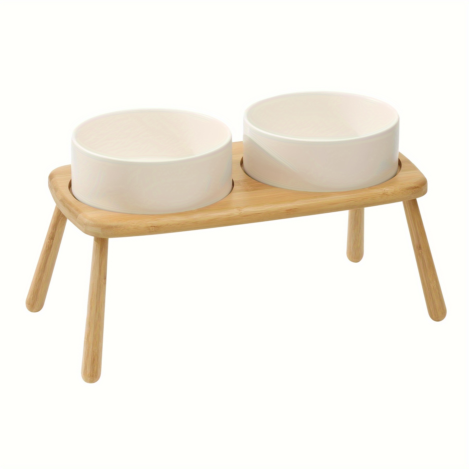 Double Bowl Stand for Large Dog Elevated Dog Bowl Wooden Pet