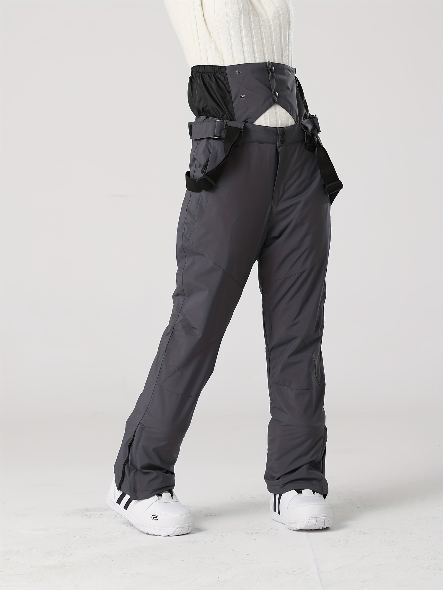 Waterproof Windproof Snow Pants Detachable Suspenders - Temu Canada