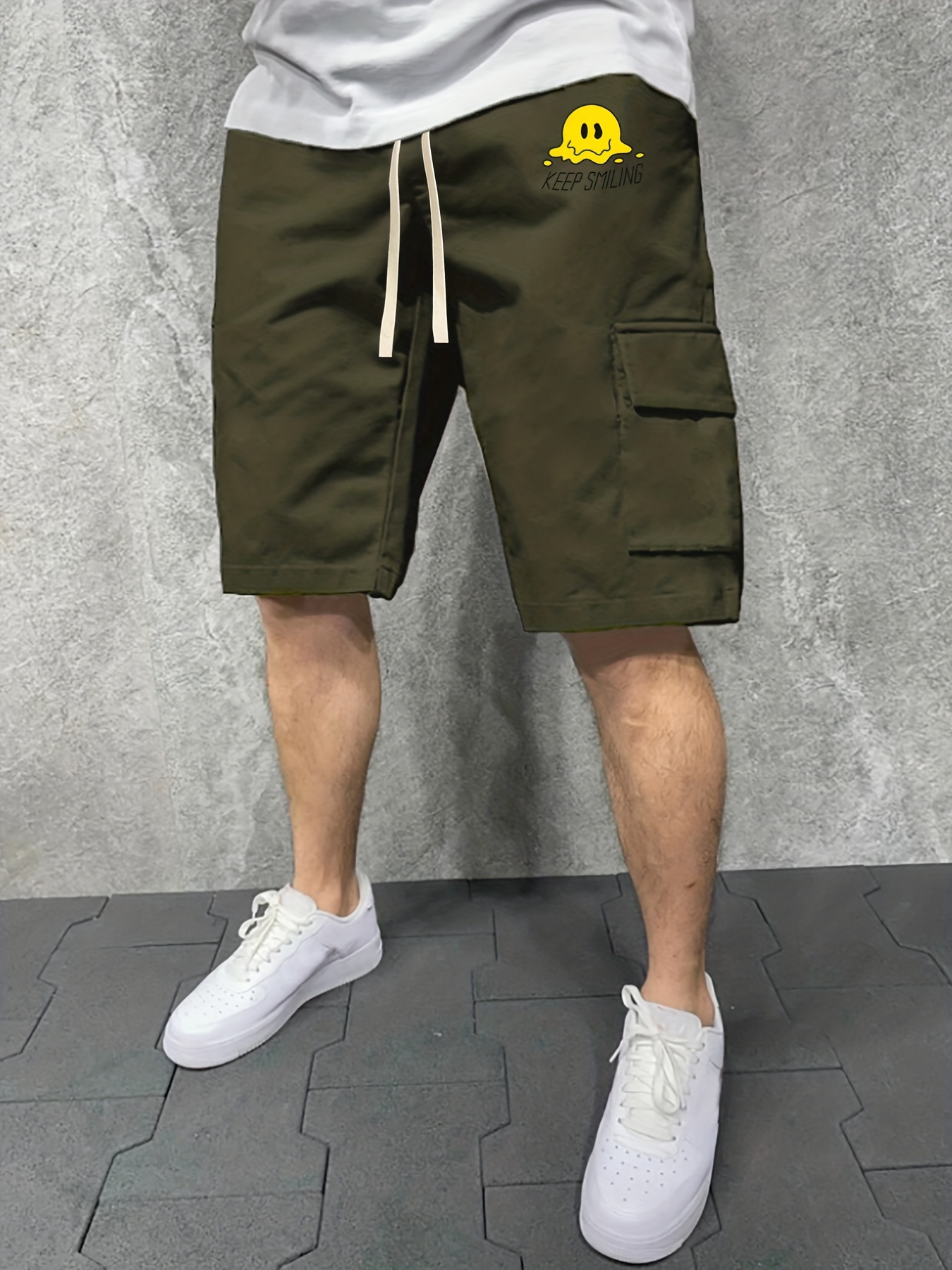 Pantalones cortos de verano para hombre, informales, con bolsillos de  retazos, pantalones cortos deportivos