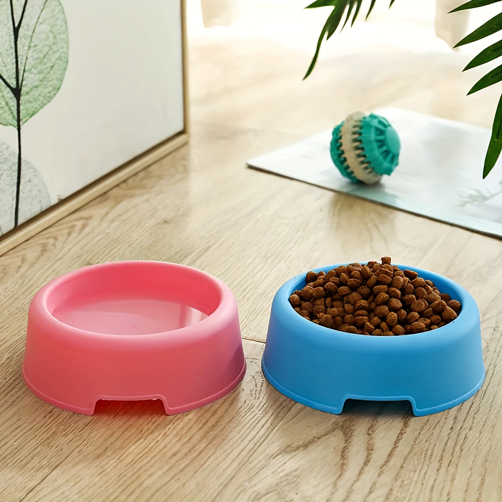 Solid Color Dog Bowls Plastic Dog Food Bowl Water Bowl Dog - Temu