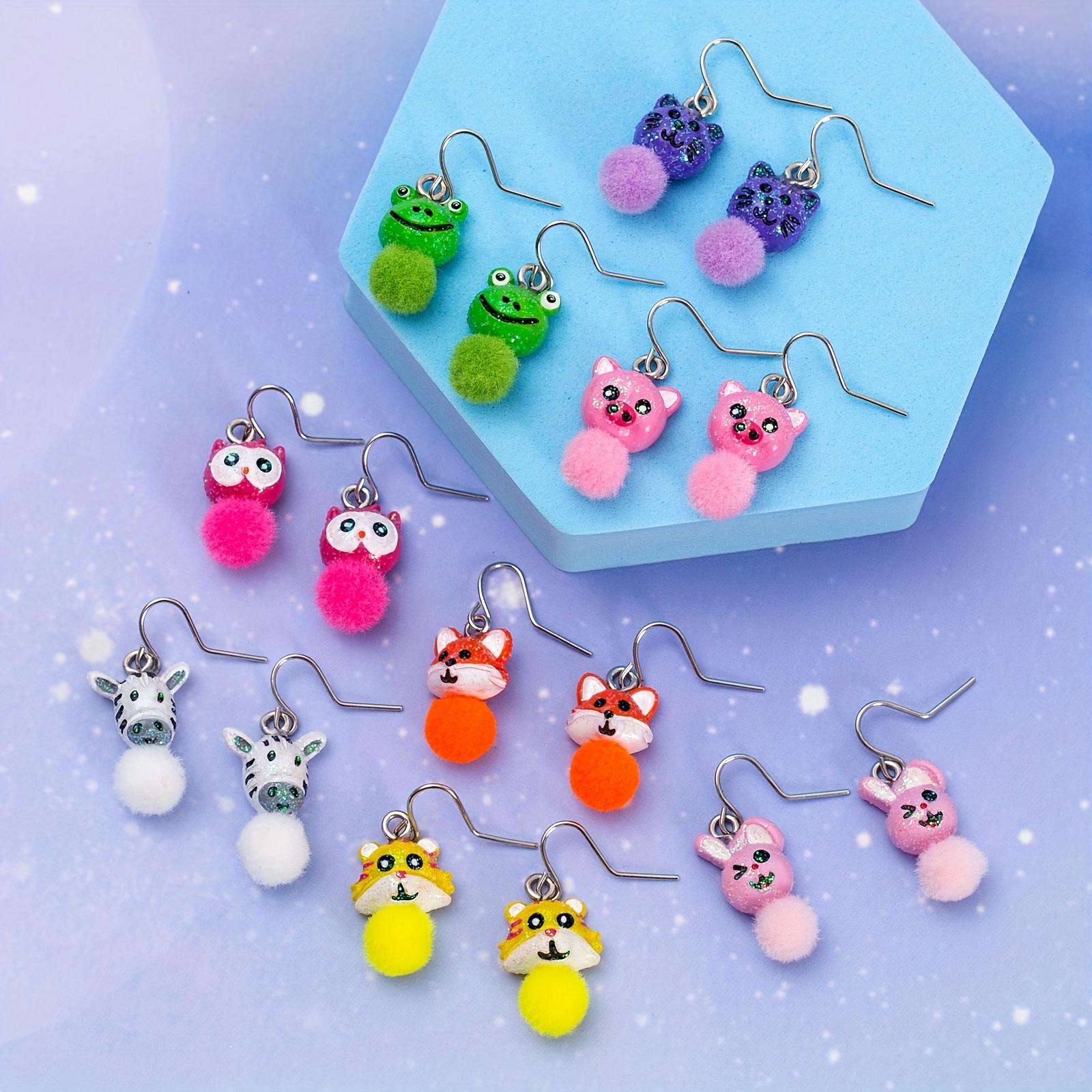 Funky Cute Animals Cartoon Earrings Jewelry Accessories - Temu