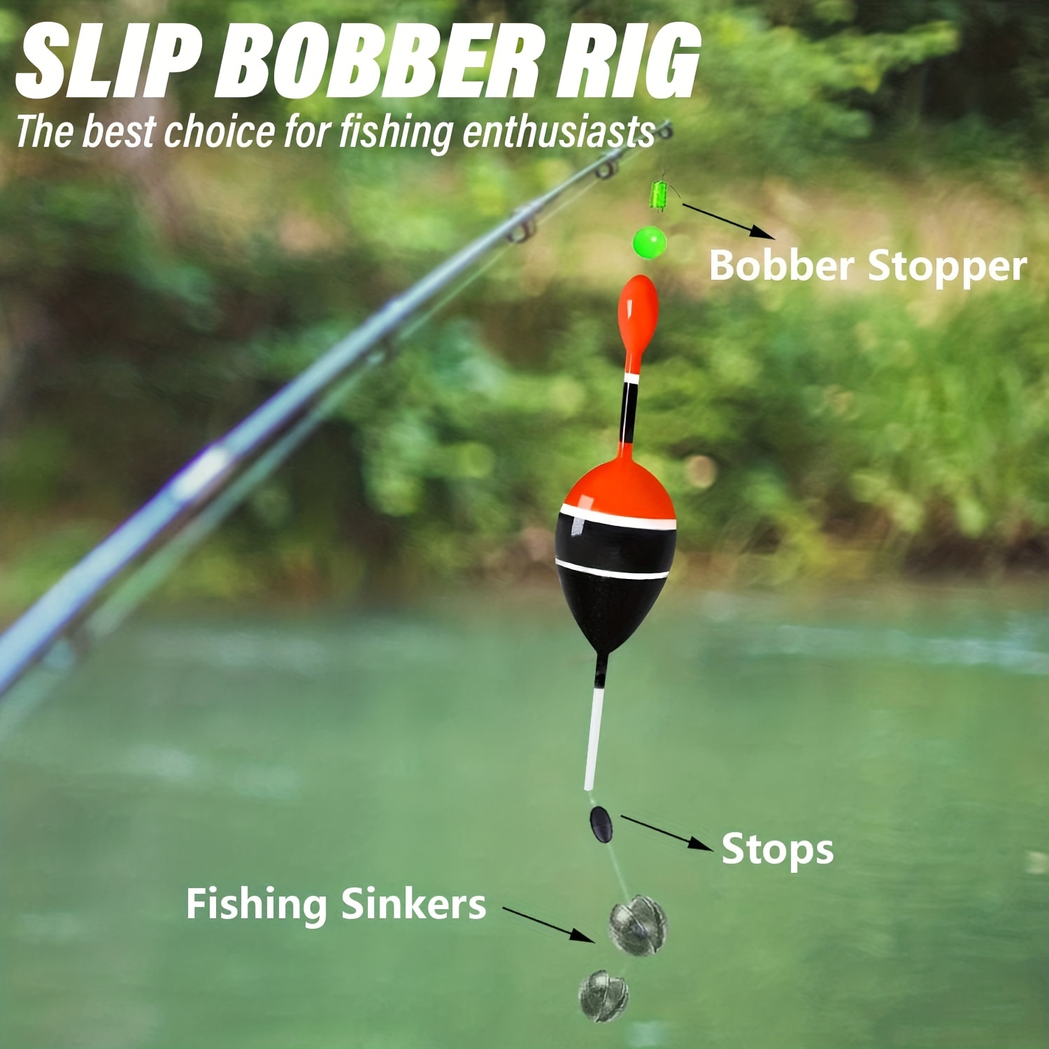 Slip Bobbers Floats Kit,Balsa Wood Slide Bobbers with Bobbers Stops,Fishing  Floats and Bobbers for Crappie Panfish Bass Trout Fishing