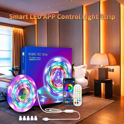 2/3/4/5m Smart LED USB RGBIC Dream Color Strip Light USB Home Holiday Decoration TV Backlight Music Sync Phone App Remote Control