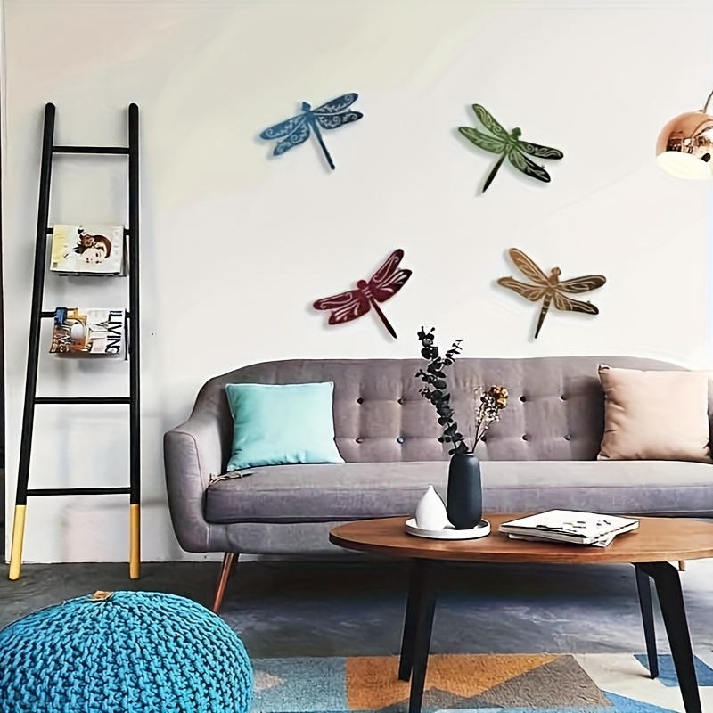 Add A Splash Of Color To Your Home With This Stunning Metal Dragonfly Wall Art! Temu