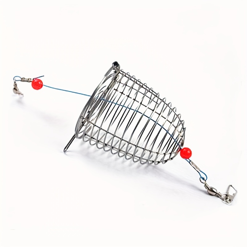 1pcs Fish Small Stainless Steel Bait Cage Basket Feeder Holder