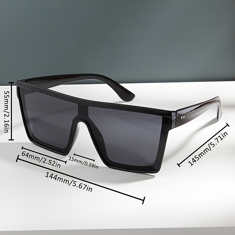 Moderní klasické elegantní brýle s velkým rámem, futuristické Steampunk brýle s plochým vrcholem, pro muže a ženy na venkovní párty, dovolenou, cestování, dekorace na fotky podrobnosti 0