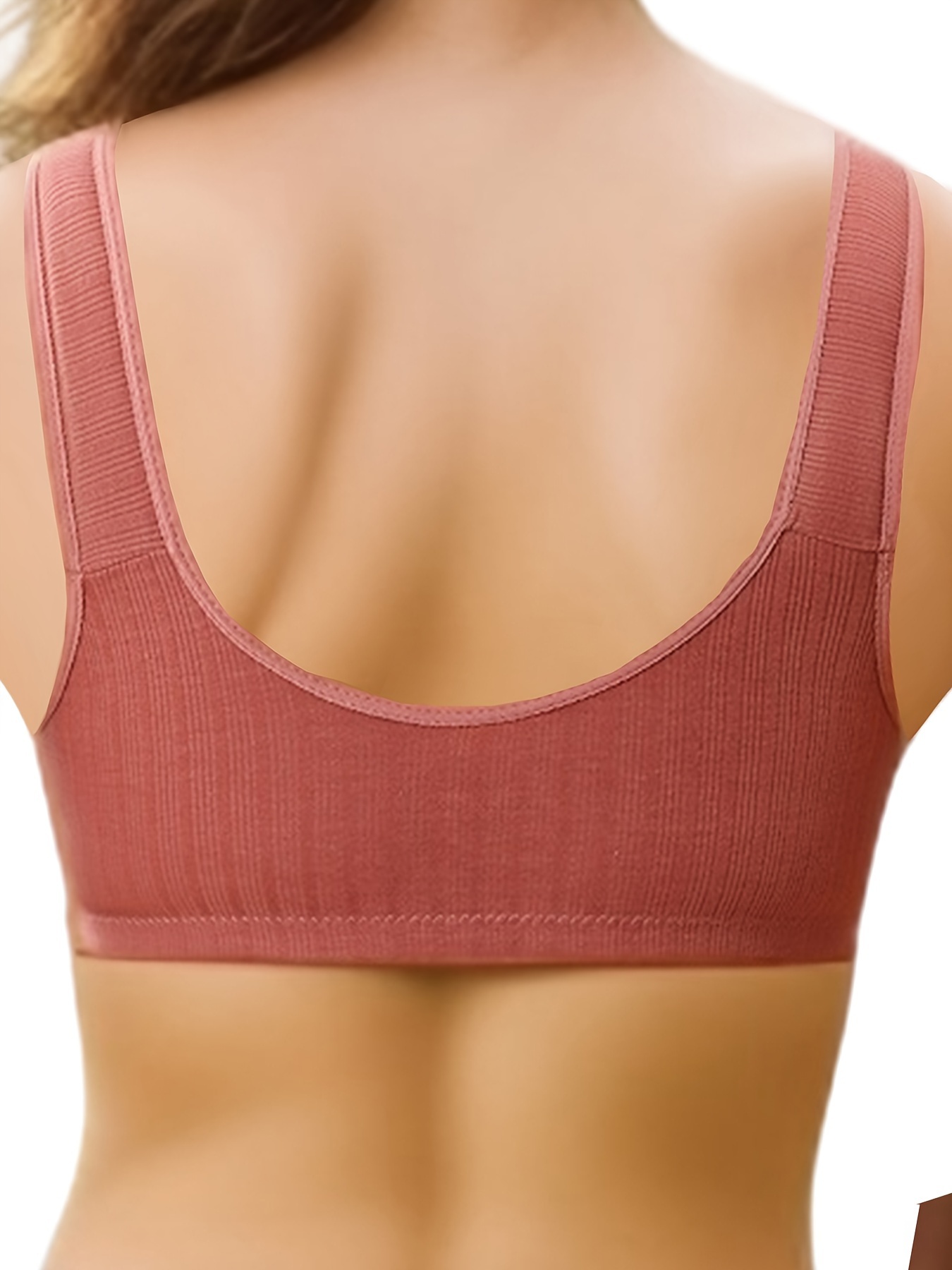 Lace Stitching Button Front Wireless Bra Comfy Breathable - Temu