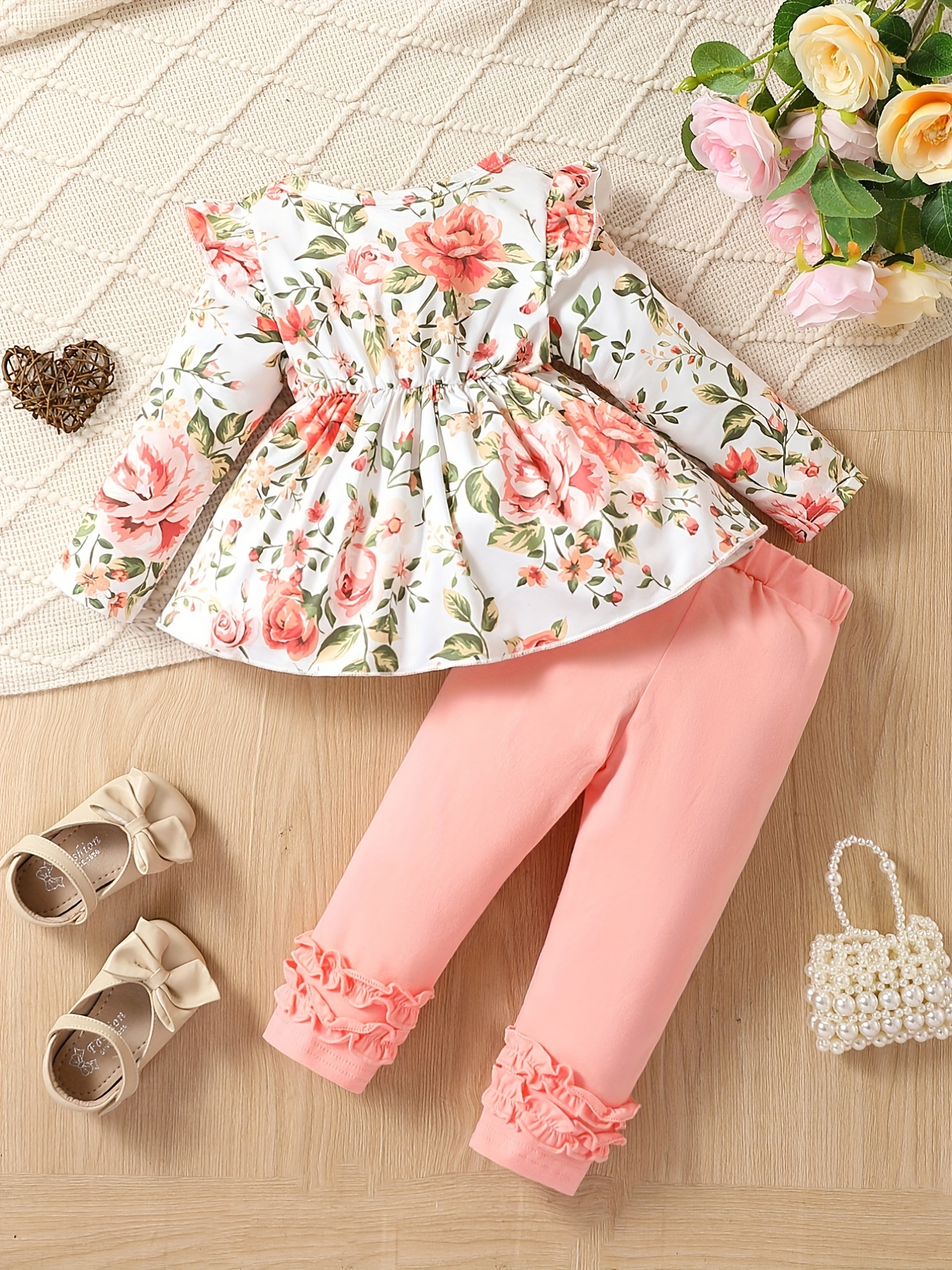 Floral Tunic & Pink Pants Outift