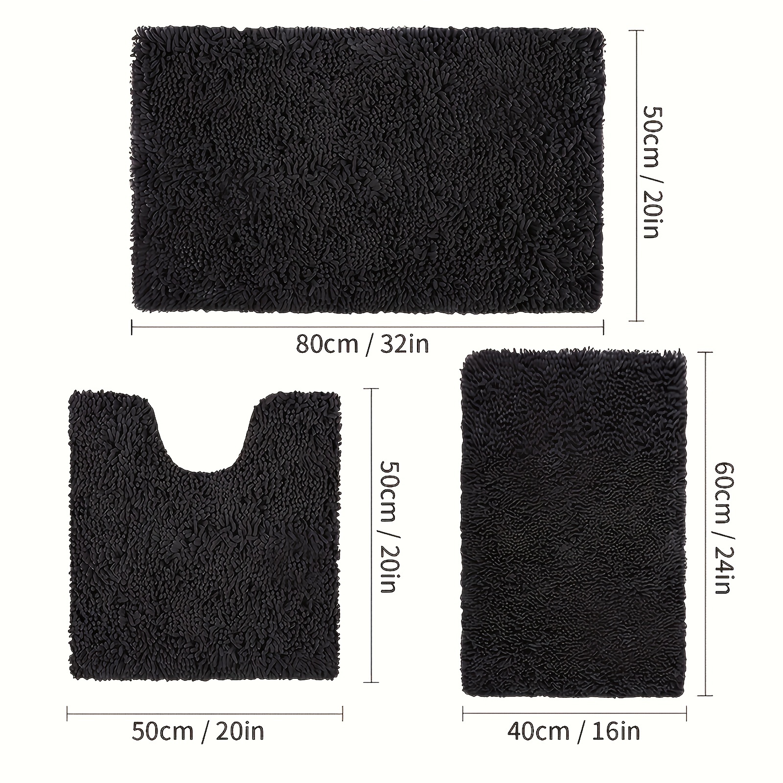 Chenille Household Bathroom Rug, Non-slip Absorb Water Bath Mat