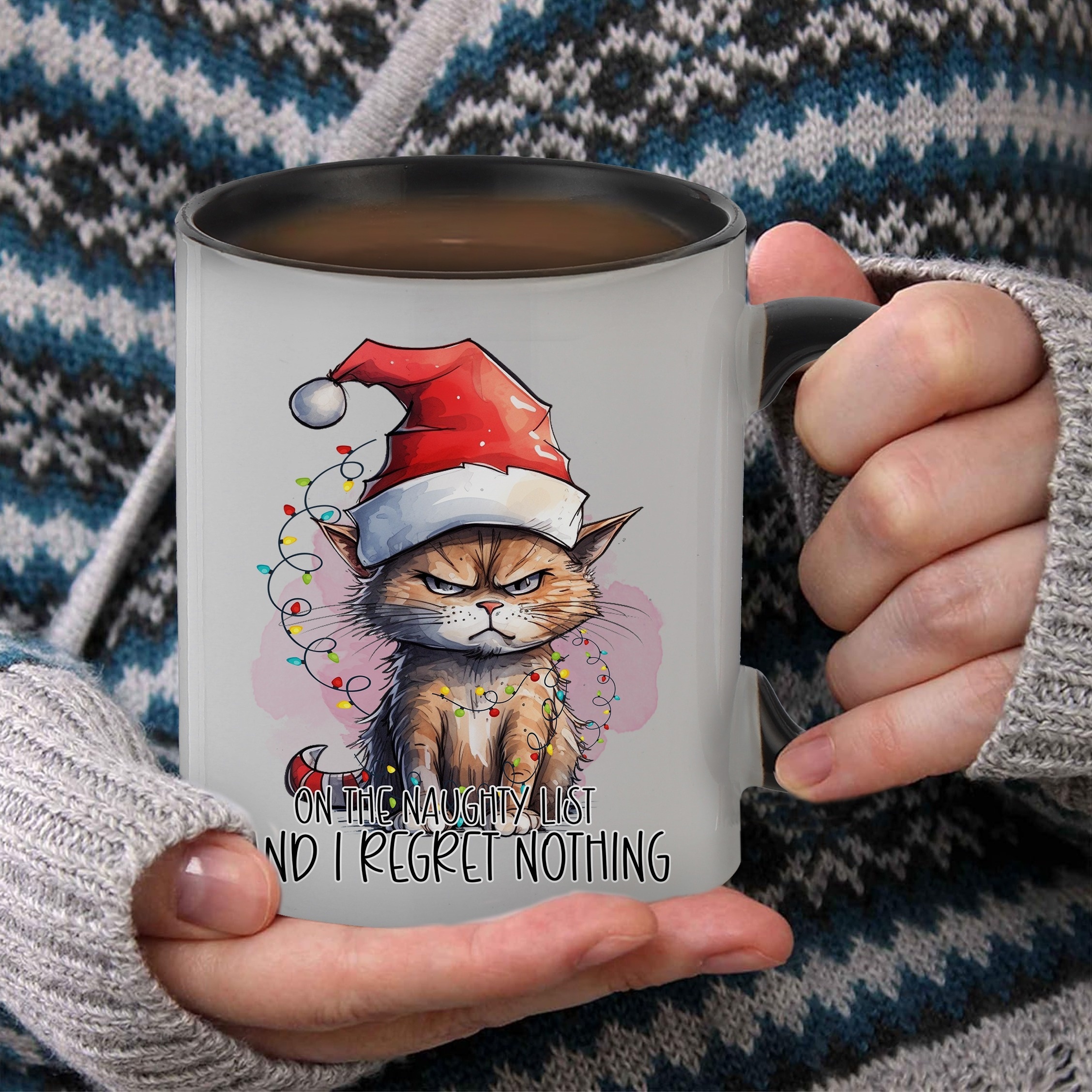 Mug, Too Cute for The Naughty List, Christmas Mugs, Funny Gift Cup