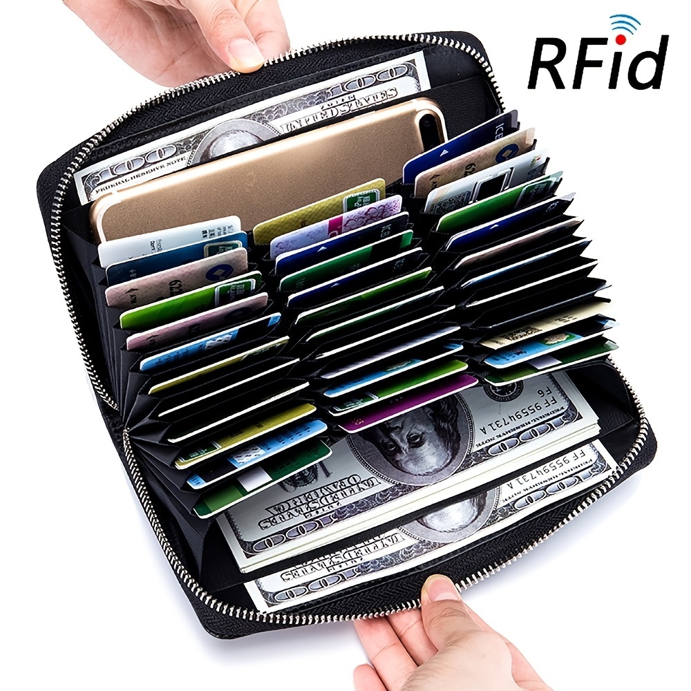 Women's Long Solid Zipper Clutch Wallet Card Slots Coin Purse