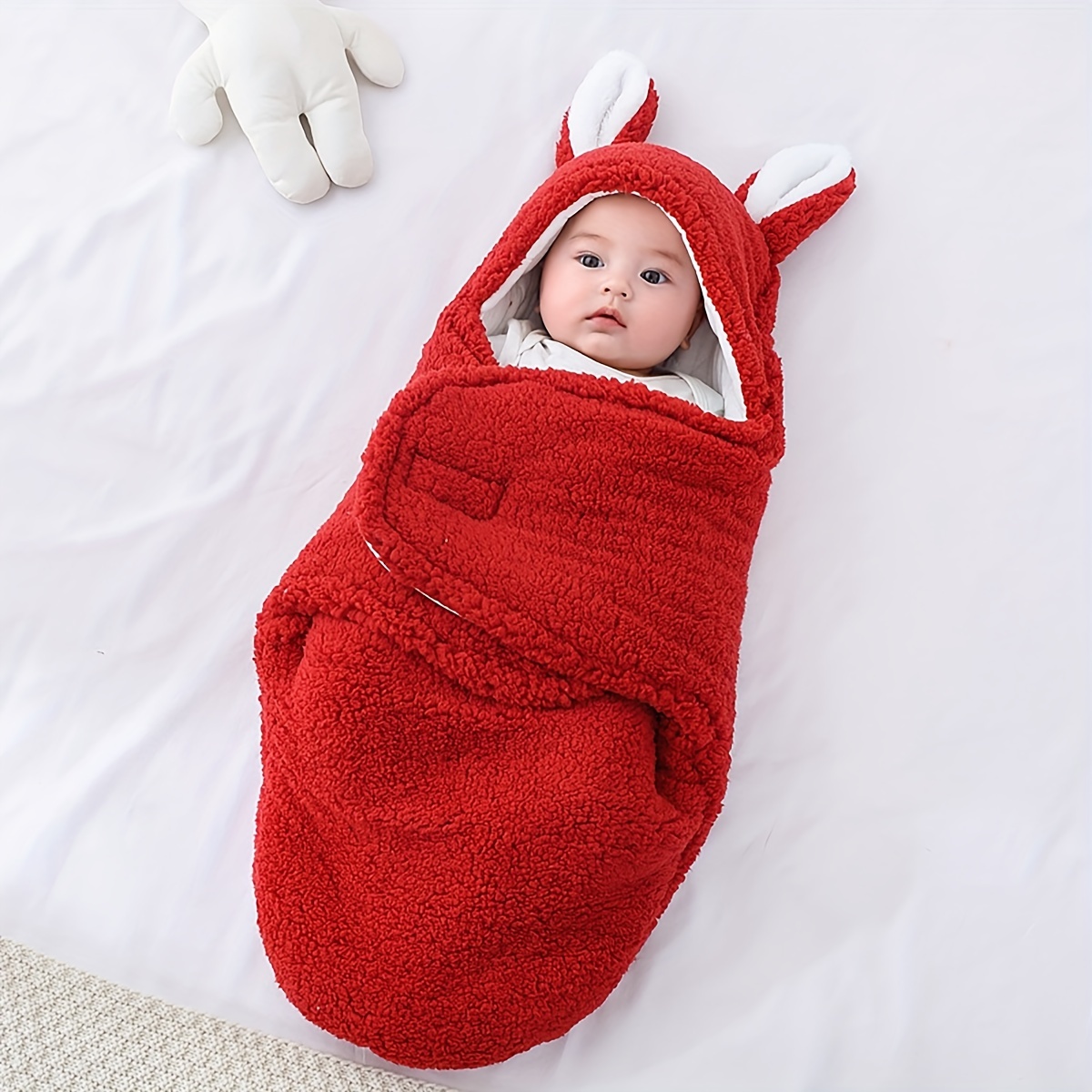 Manta Para Bebé, Convertible en Saco (Rojo, Rosado Pastel)