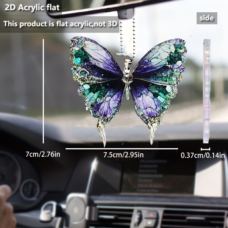 4 Pcs Diamond Pearl Pendant Butterfly Car Air Fresheners Vent