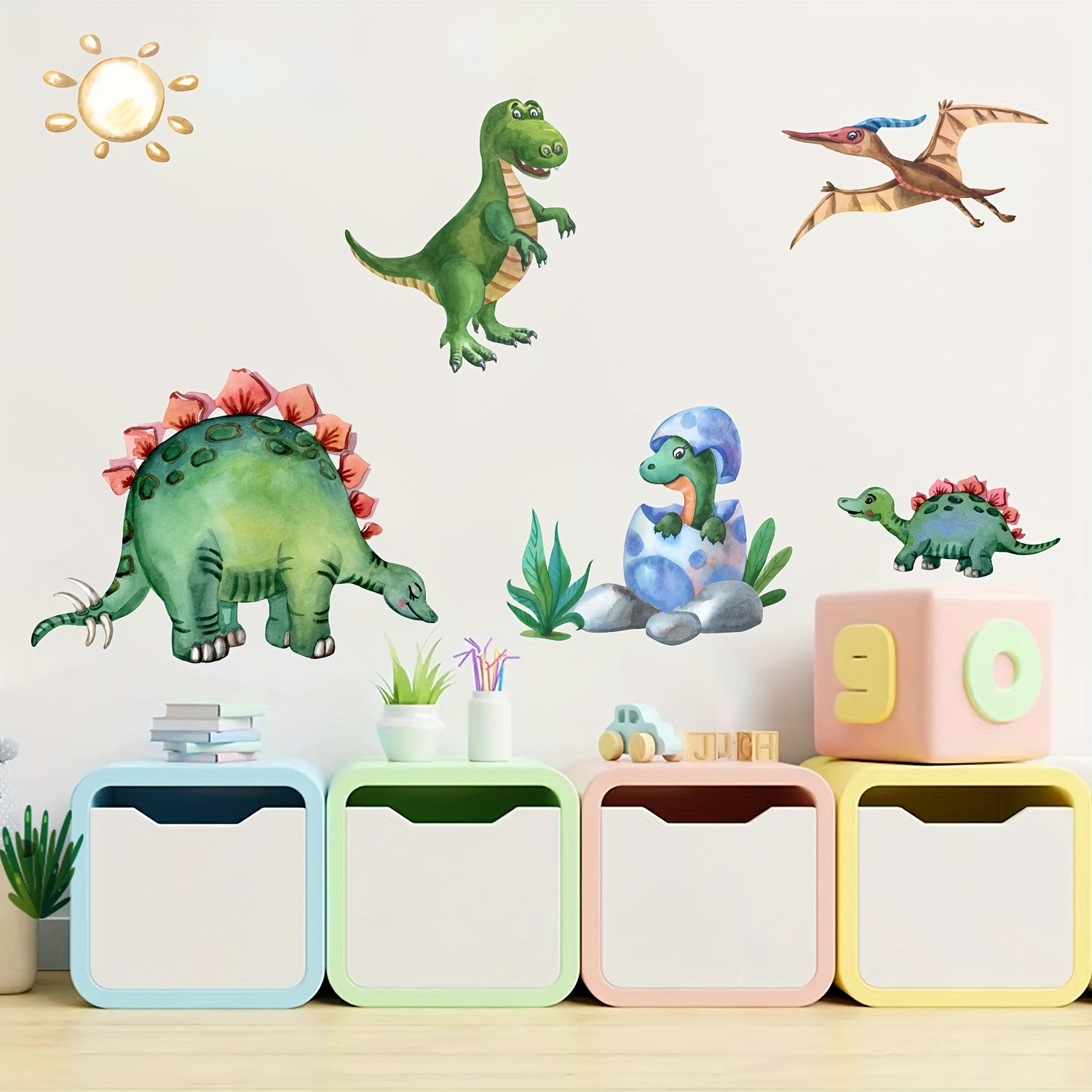 Set 27 Adesivi Murali Impronte Dinosauri Decorazione Casa In - Temu Italy