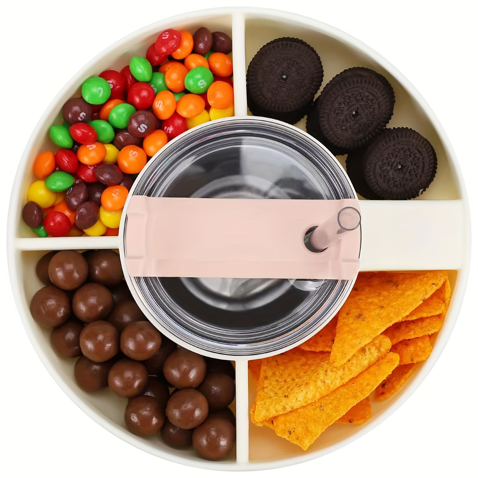 Silicone Snack Tray With Handle Snack Bowl Reusable Snack - Temu