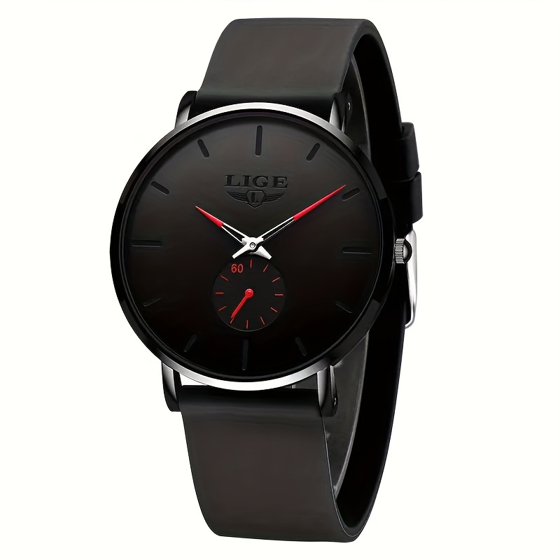 Student Ultra thin Wristwatch Black Steel Strap Sports - Temu