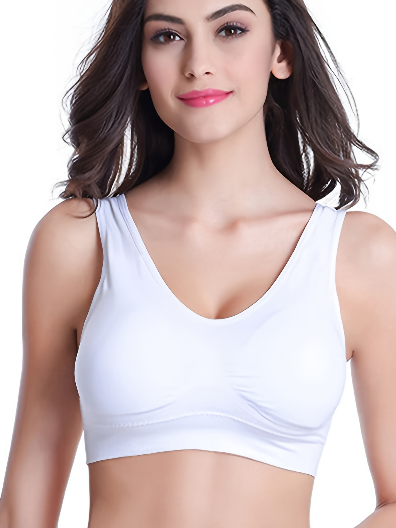 Solid Double Layer Tank Top Bras Comfortable Running Yoga - Temu Canada