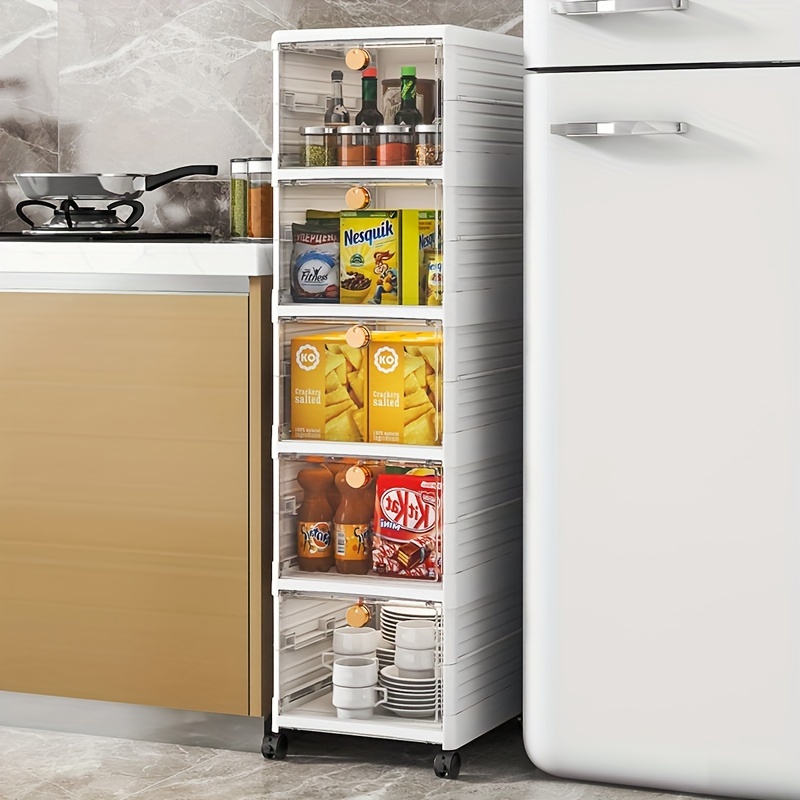 Foldable 5-Layer Storage Box Cabinet with Wheels