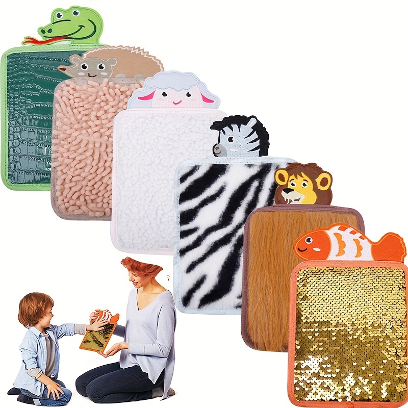 TEMU 6pcs/set Animal Theme Sensory Mat Patches Sensory Tiles Assorted Textured Sensory Wall Panels For Sensory Disorder For School Room Calming Activity