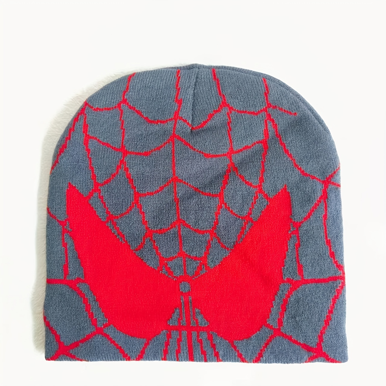 Hip Hop Knitted Beanie Unisex Spider Web Jacquard Skull - Temu
