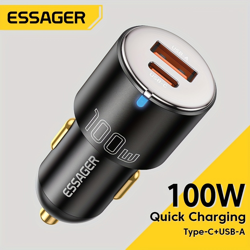 Chargeur Voiture Essager 100w / 66w / 60w Chargeur Rapide Qc - Temu Canada