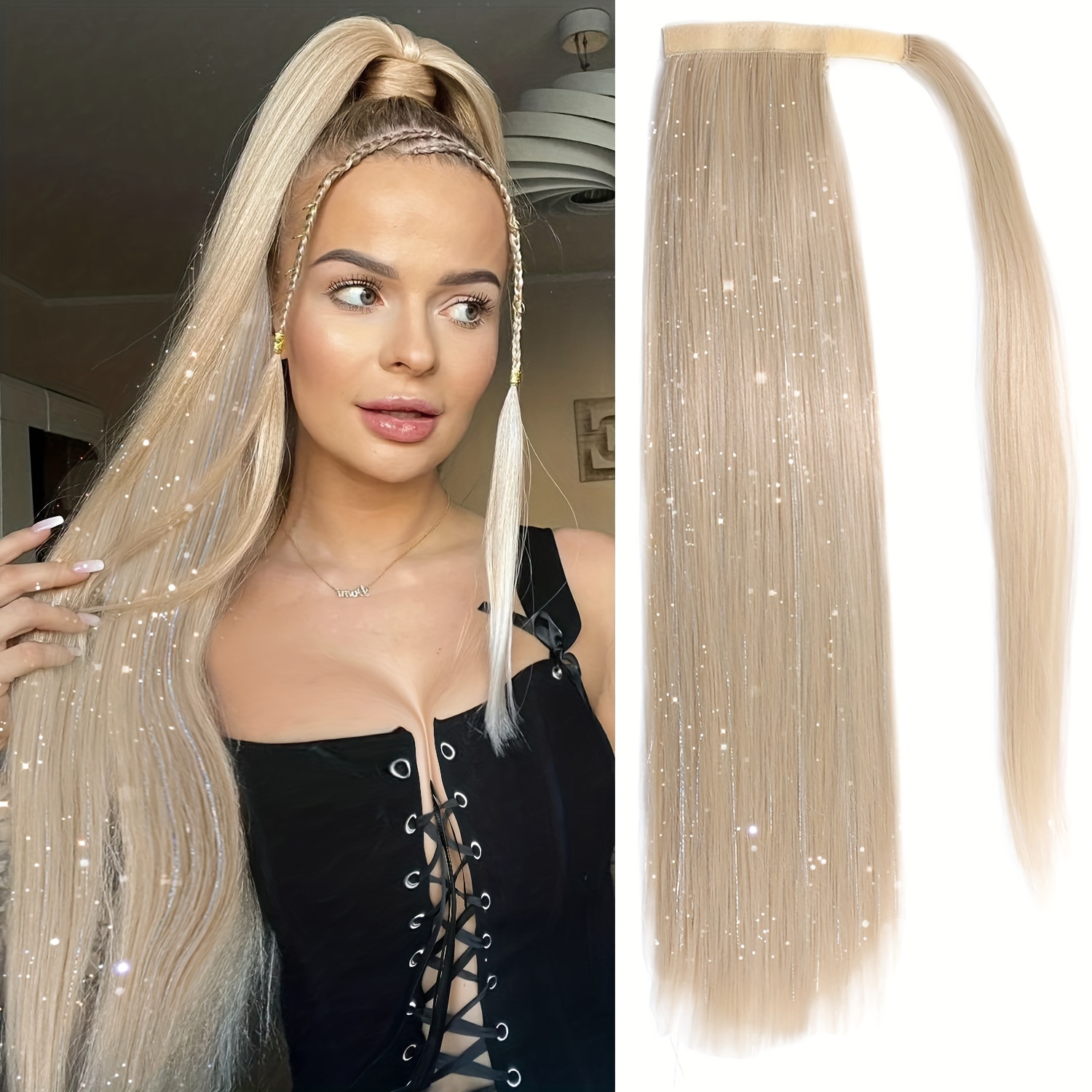 Wig Female Ponytail Wig Long Straight Hair Extension Piece