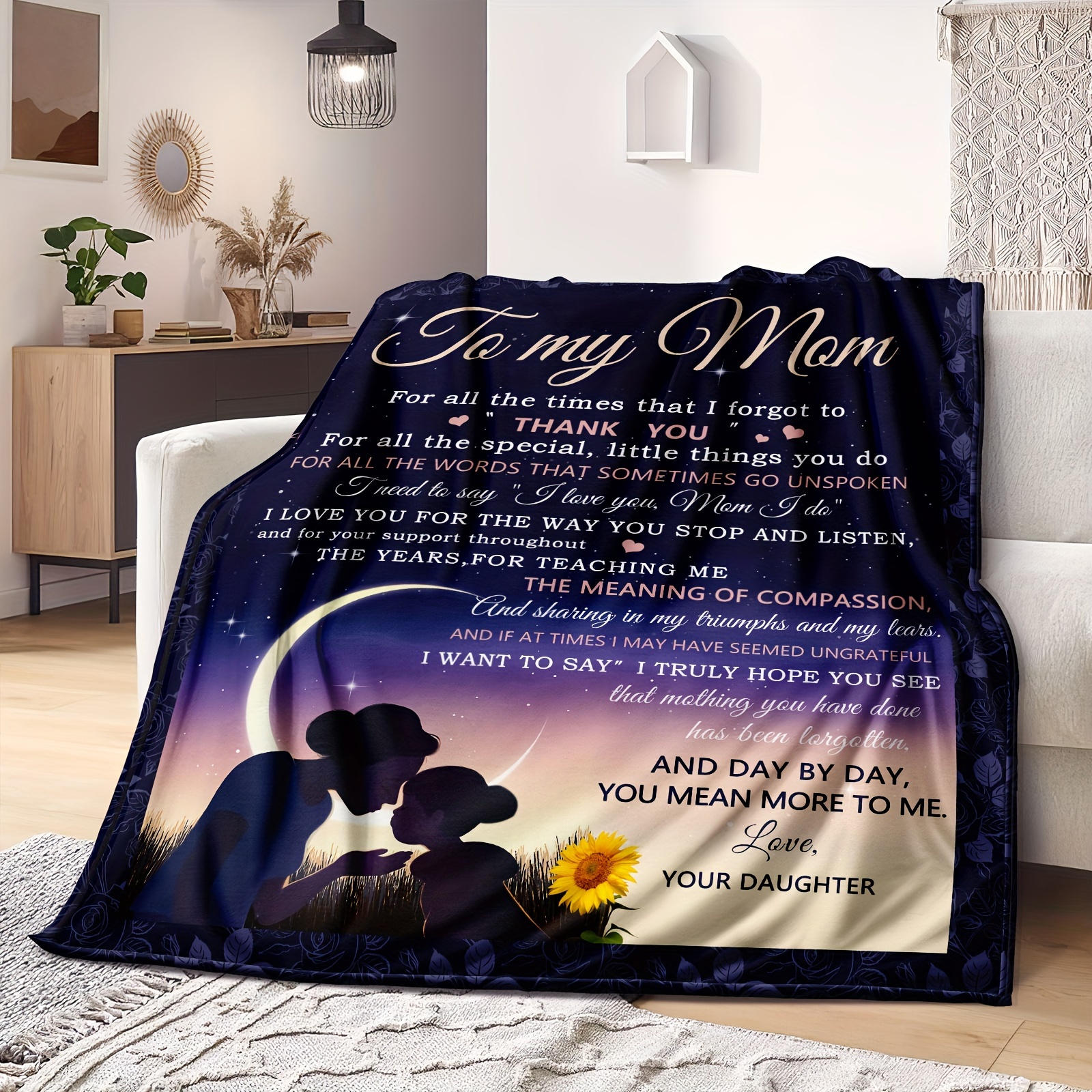 Mother's Day Gift Daughter To Mom Fleece Blanket Love Daughter To