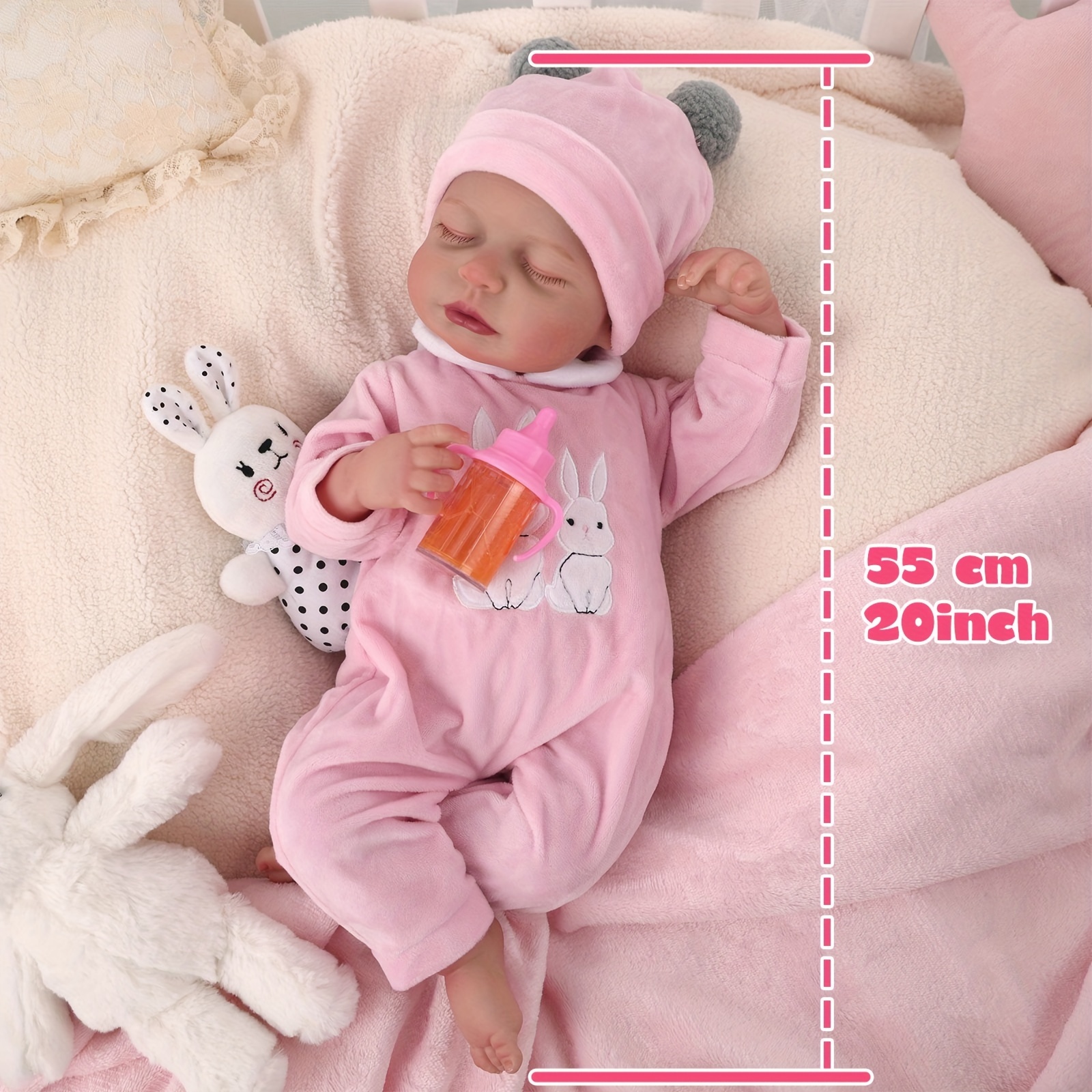 Lucy Reborn Finished Doll Bebe Reborn Doll Inch New Face Realistic Reborn  Sleeping Newborn Baby Boy Real Doll Kids - Temu