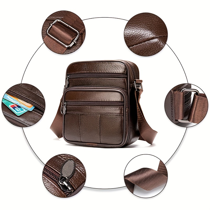 Leather Crossbody Chest Bag Multifunctional Sling Bag