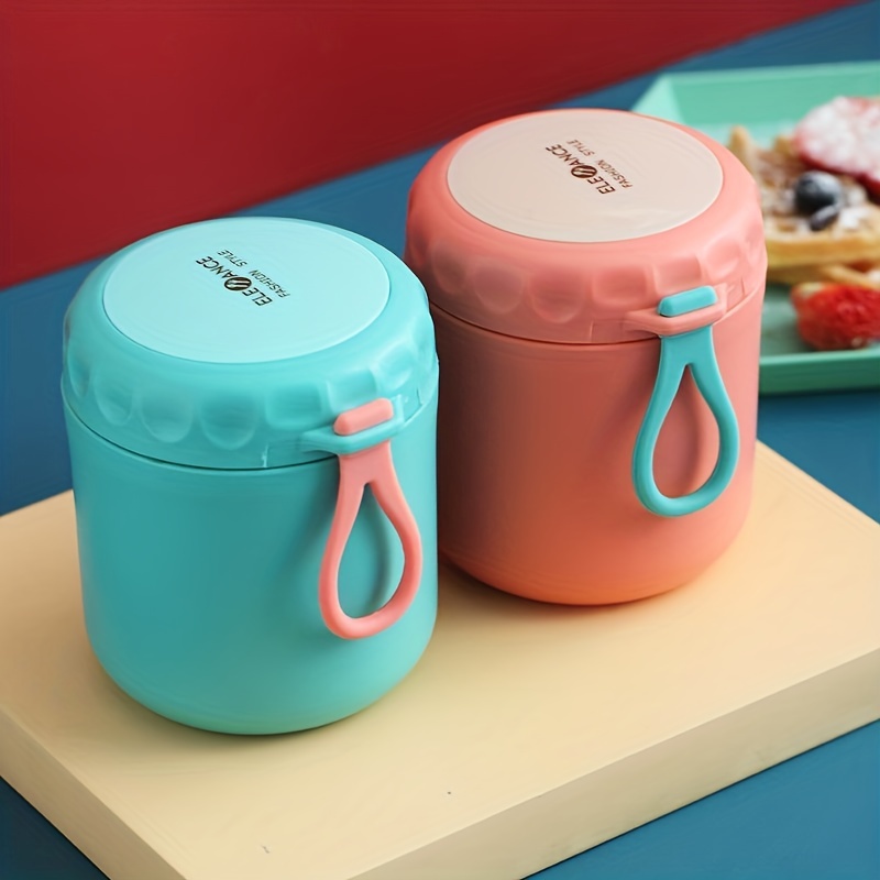 520ml Stainless Steel Thermal Lunch Box with Spoon Food Bento Container  Vacuum Insulated Breakfast Milk Soup Cup For Kids School