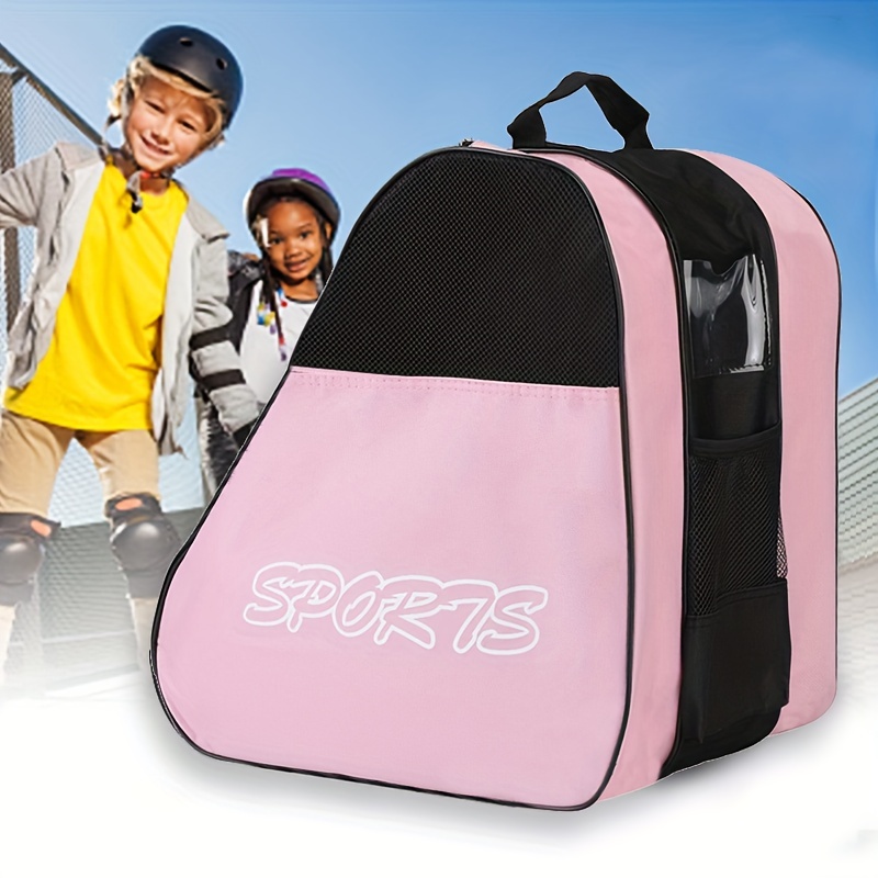 Kids Figure Skating Bag Breathable Thicken Roller Skating Bag with Sides  Mesh Pockets Inline Skates Bag Single Shoulder/Handheld