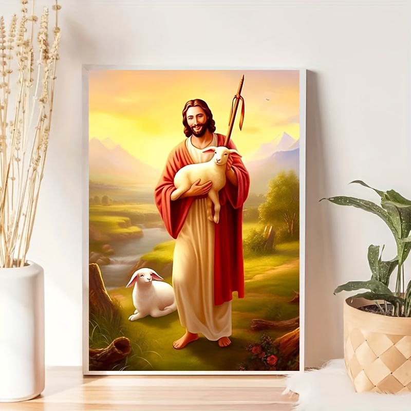 Jesus and Lambs, Diamond Painting
