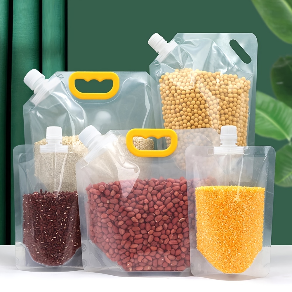 Grain Moisture-Proof Sealed Bag with lid Food Storage Container Bag, Clear  Food Saver Vacuum Sealer Suction Bags, Stand Up Food Storage Pouches for