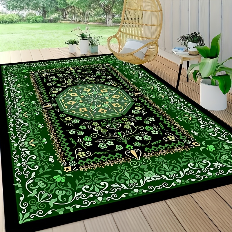 Vintage Boho Green Area Rugs Anti-Skid Soft Carpet
