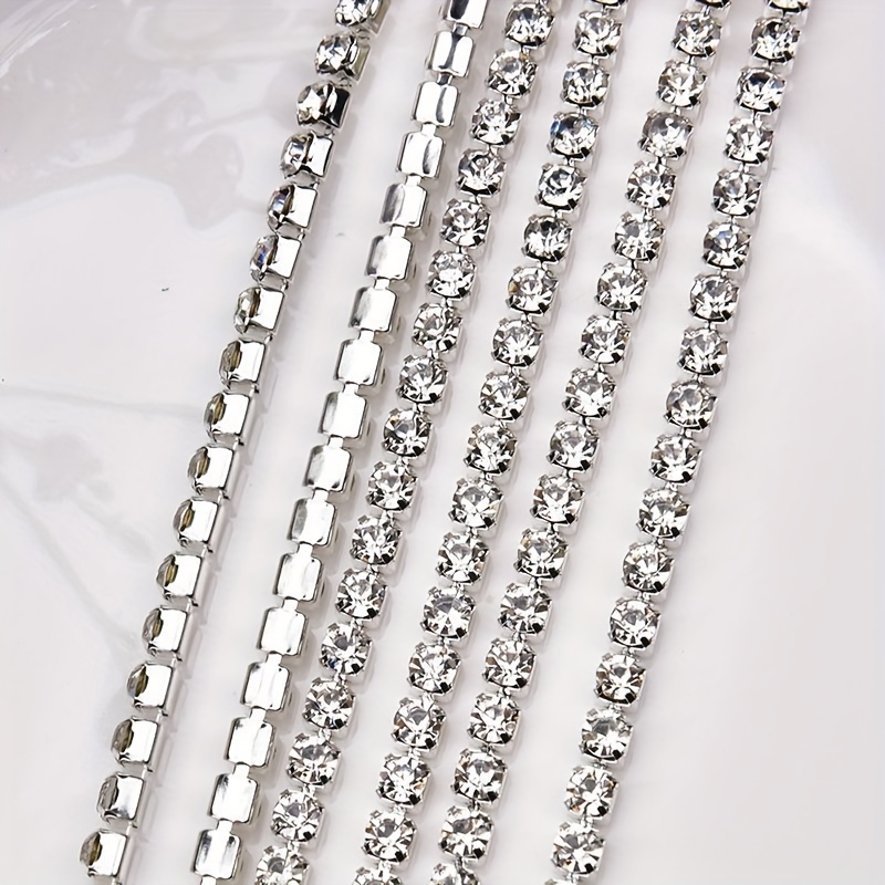1yard Glitter Crystal Rhinestone Chain Sew Glue Chain - Temu