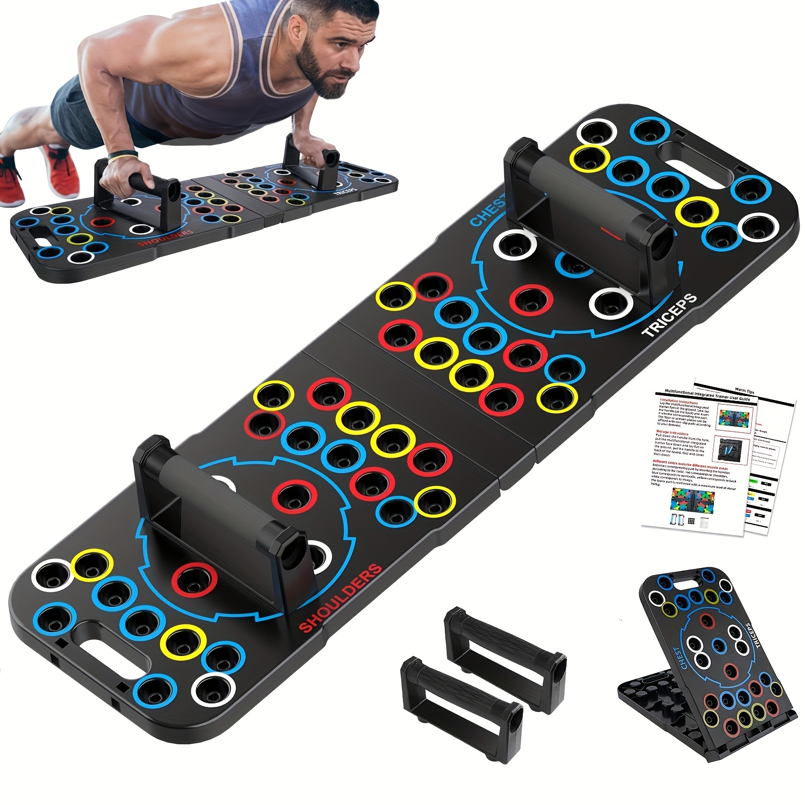 Push Up Board, Hinsarcd Foldable Multi-Function 20 In 1 Push Up Bar Chest  Muscle Exercise Professional Protable Homeworkout Equipment Pushup Board  Fitness Burn Fat Strength Training for Men & Women, Pushup Stands 