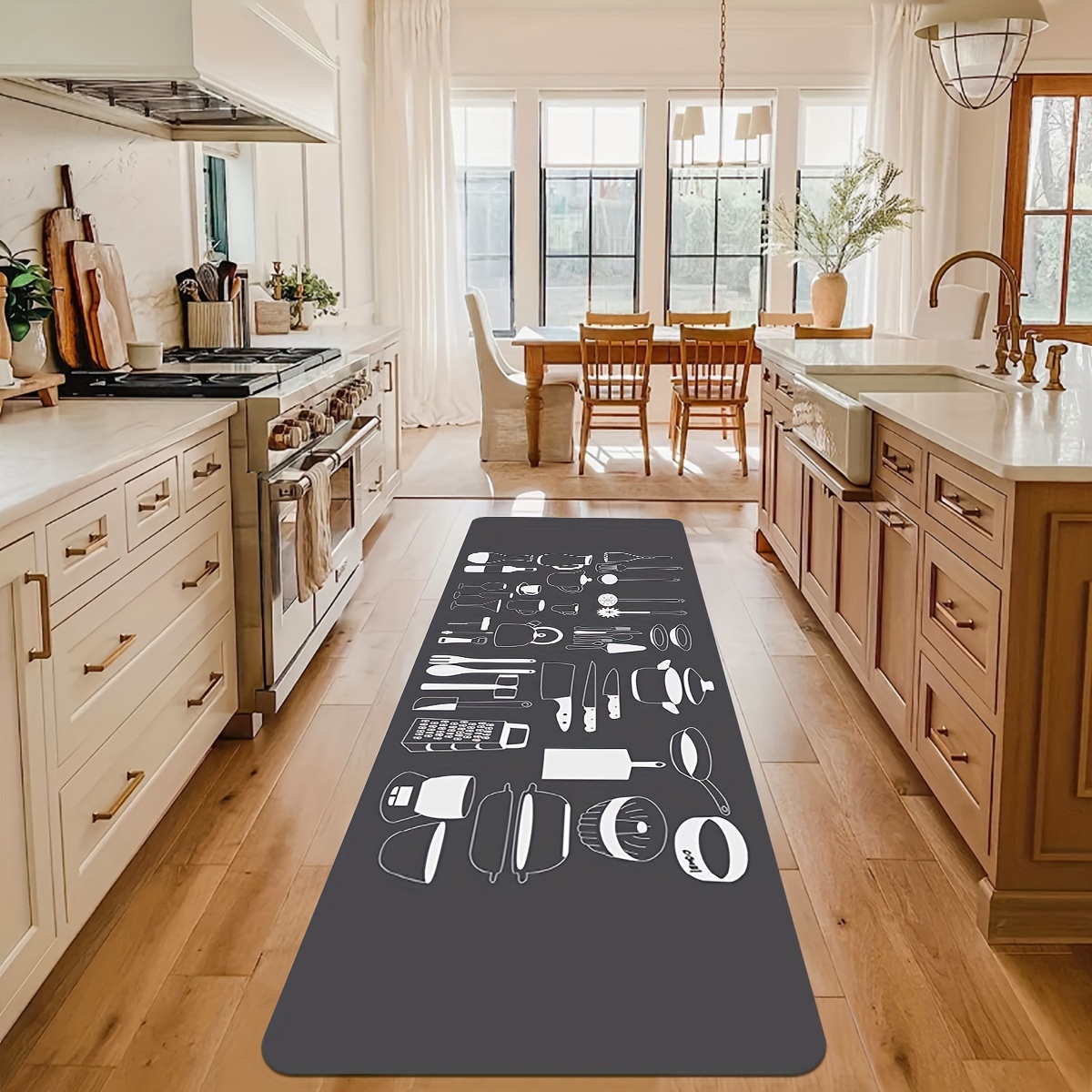 Cartoon Chef Pattern Floor Mat Comfortable Non slip Moisture - Temu