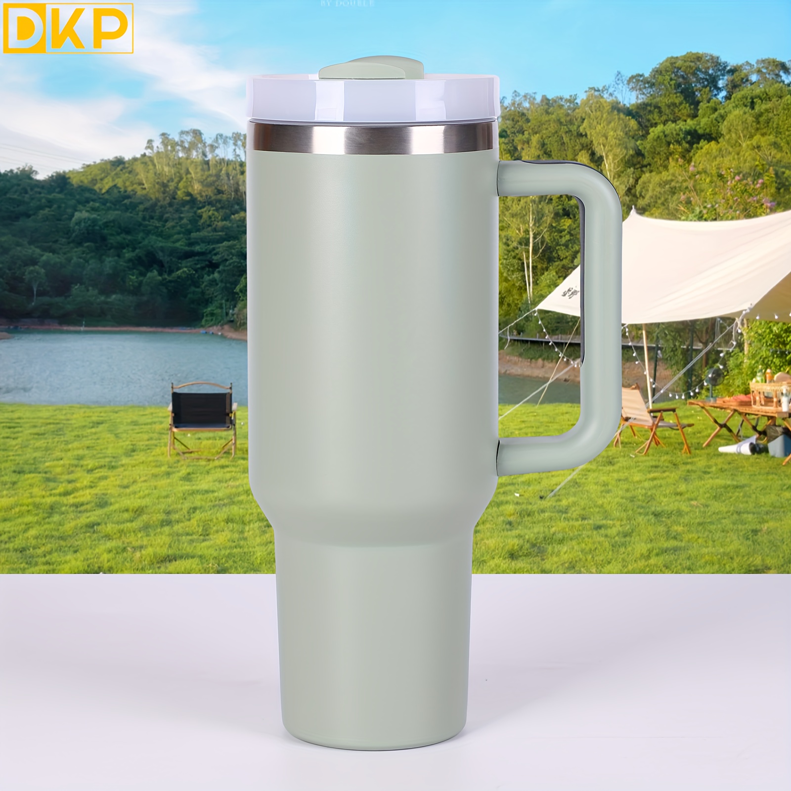 Dkp V2 Insulated Tumbler With Handle And Straw Lid Portable - Temu