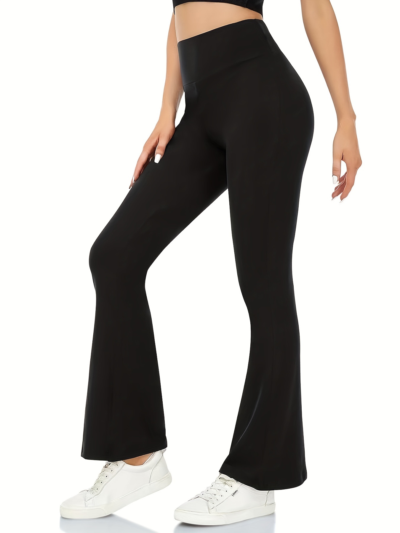 Women's Casual Pant High Waisted Flare Pant Workout Solid Pant