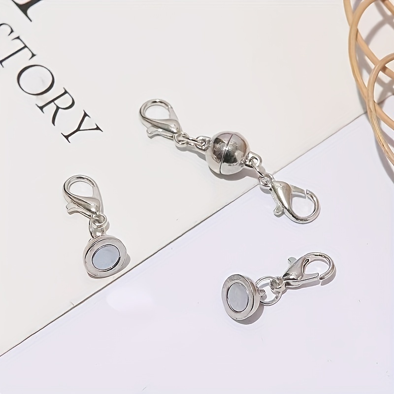 3set Heart Magnetic Connected Clasp Rhinestone Beads with Lobster Clasps  End Caps Separable Connector Buckle Jewelry