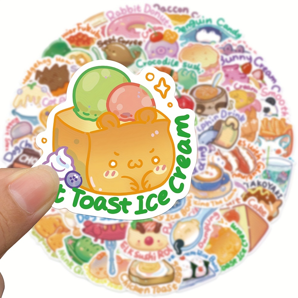 Kawaii Food Diary Stickers, Cute Food Stickers Kawaii